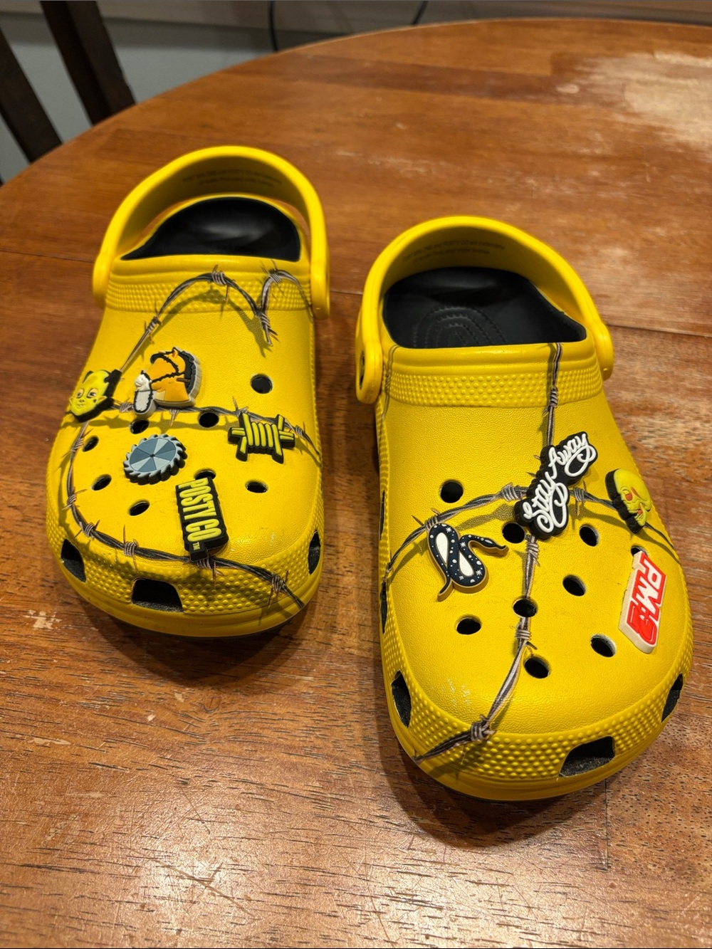 CROCS POST MALONE Bright Yellow Classic Clog with Jibbitz Charms